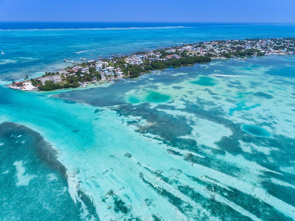 The laid-back, car-free sandy streets of Caye Caulker, perfect for tropical vacations on a budget