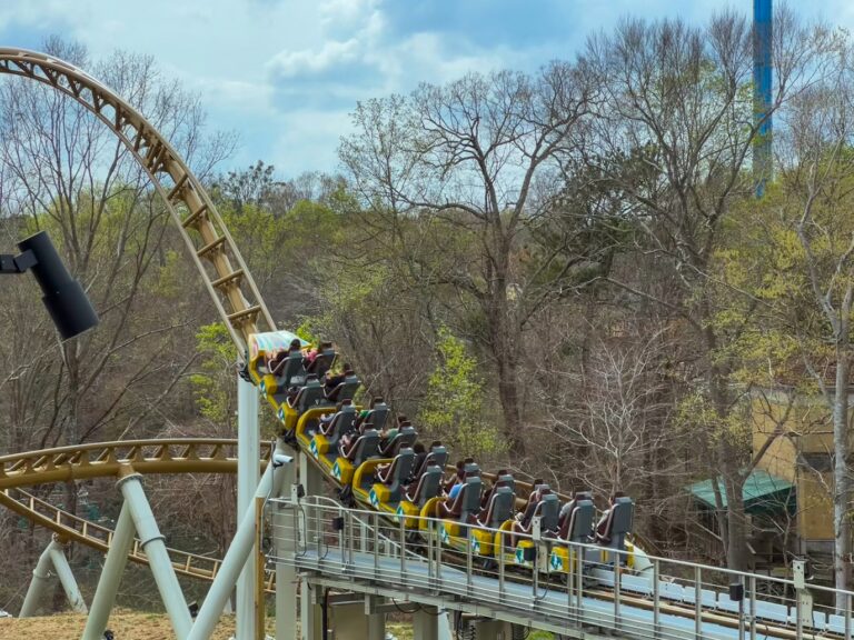 15 Cheap Family Vacations in the US: Trips Under $1,500 (2026) Roller coaster at family amusement park, perfect for cheap family vacations in the US