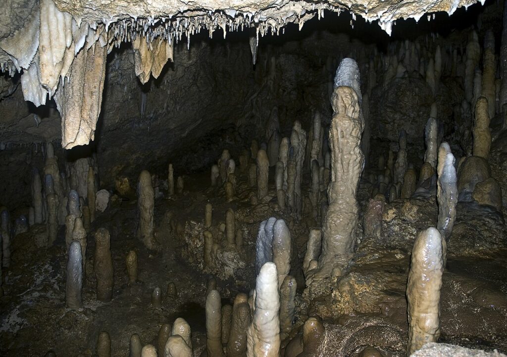 Inside Harrison's Cave in Barbados, exploring one of the safest caribbean islands to visit 