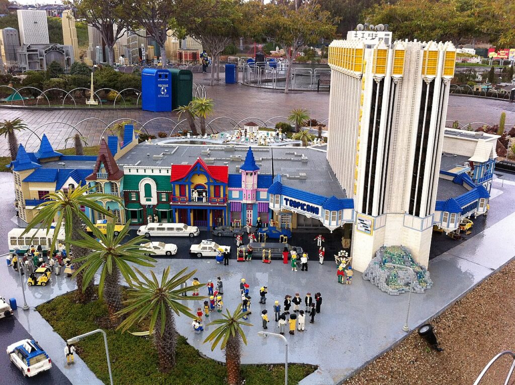 Detailed LEGO city models at LEGOLAND California, a classic destination for fun vacations for kids