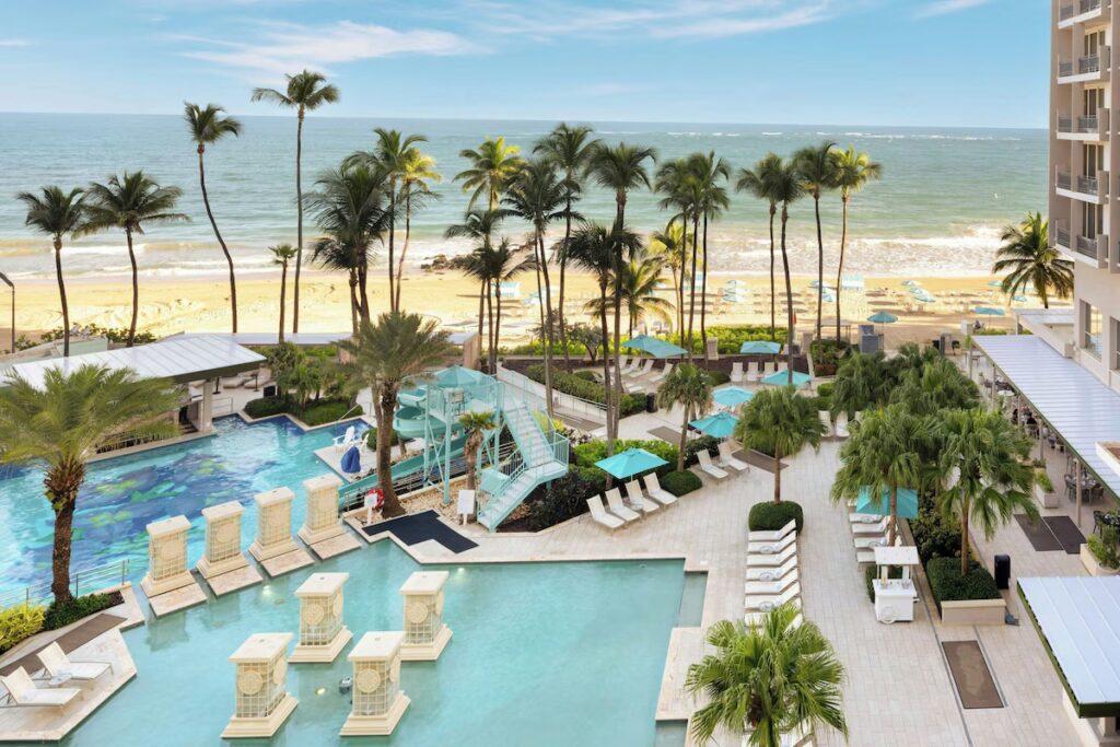 San Juan Marriott Resort pool area, among the highly rated hotels in san juan puerto rico 