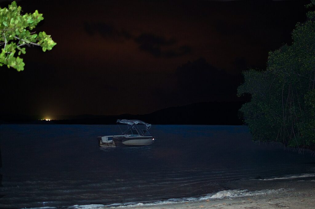 Bioluminescent bay glowing in the dark, near unique places to stay in puerto rico. 