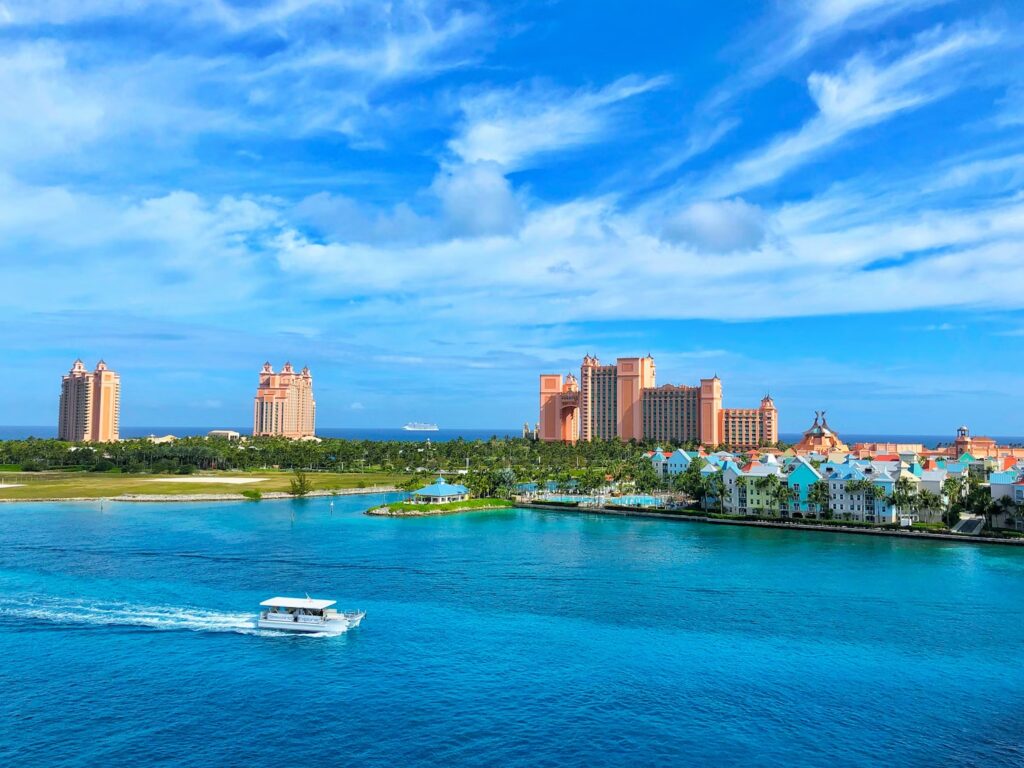 Beautiful ocean view of the Atlantis resort in Nassau, a top destination on the best caribbean islands for families
