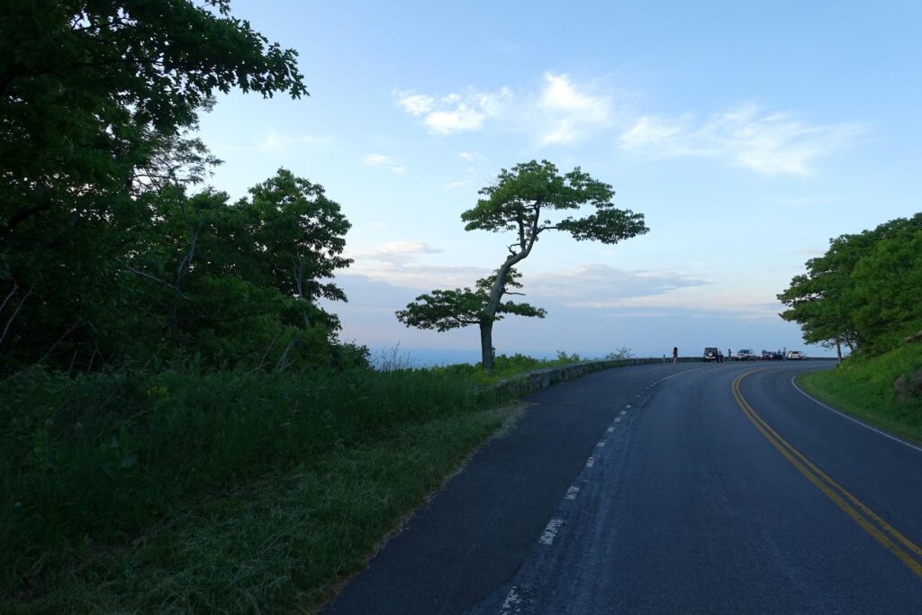 Road along Shenandoah Skyline Drive, scenic US national park for family trips