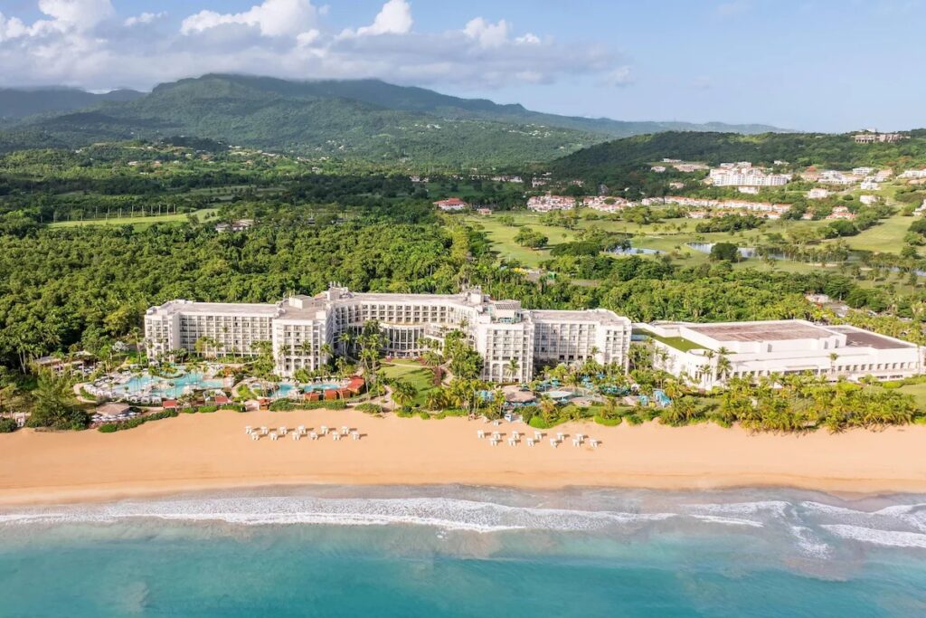 Aerial view of Wyndham Grand, one of the best all inclusive resorts in puerto rico 