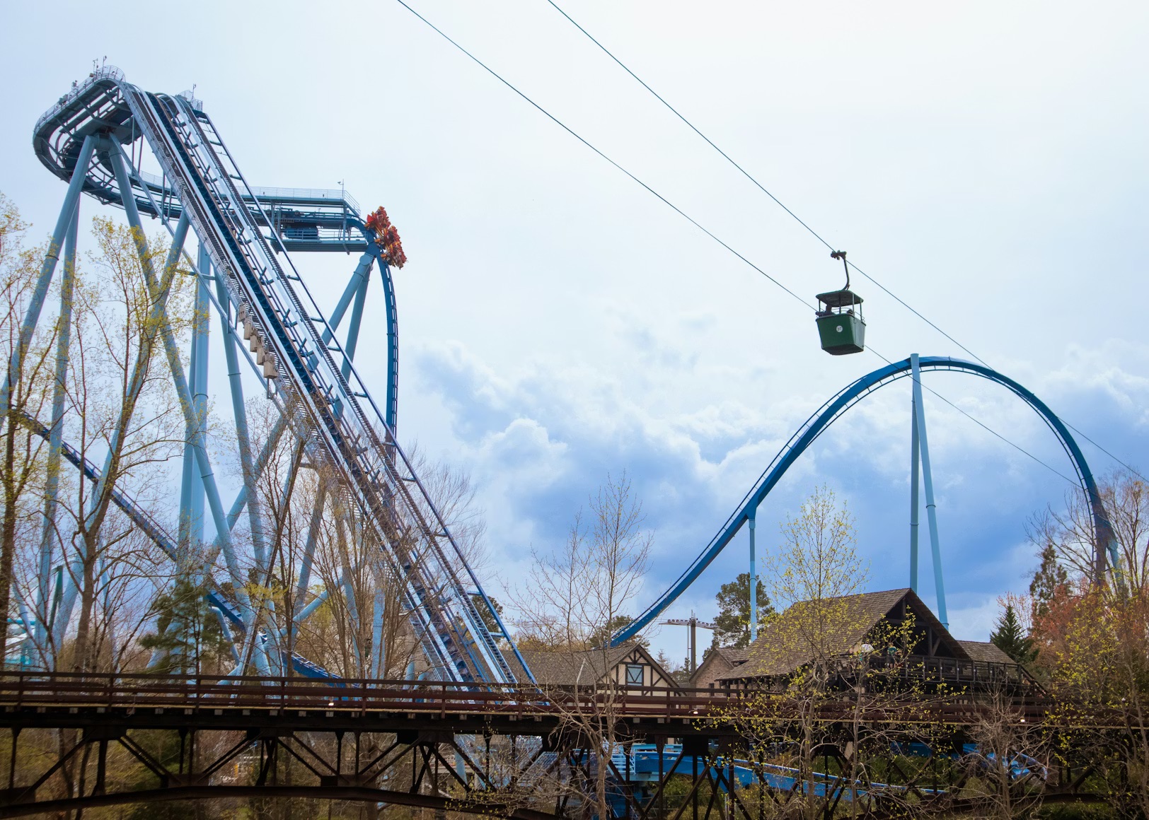 Roller coaster at Wisconsin Dells water park, fun US family vacation activity