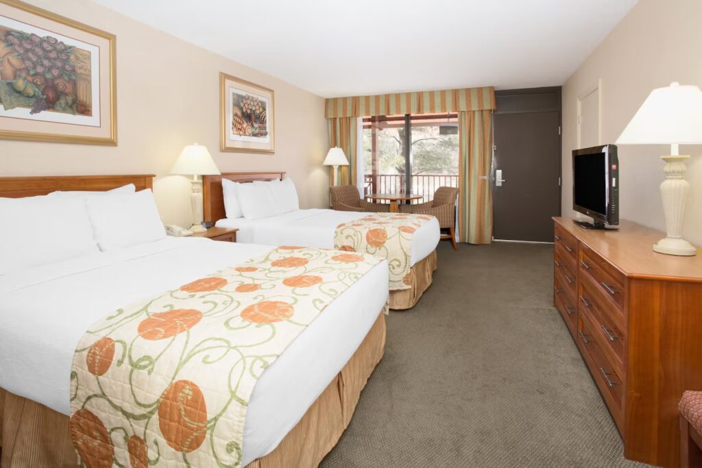 Standard double room interior at Durango Downtown Inn in Durango. 