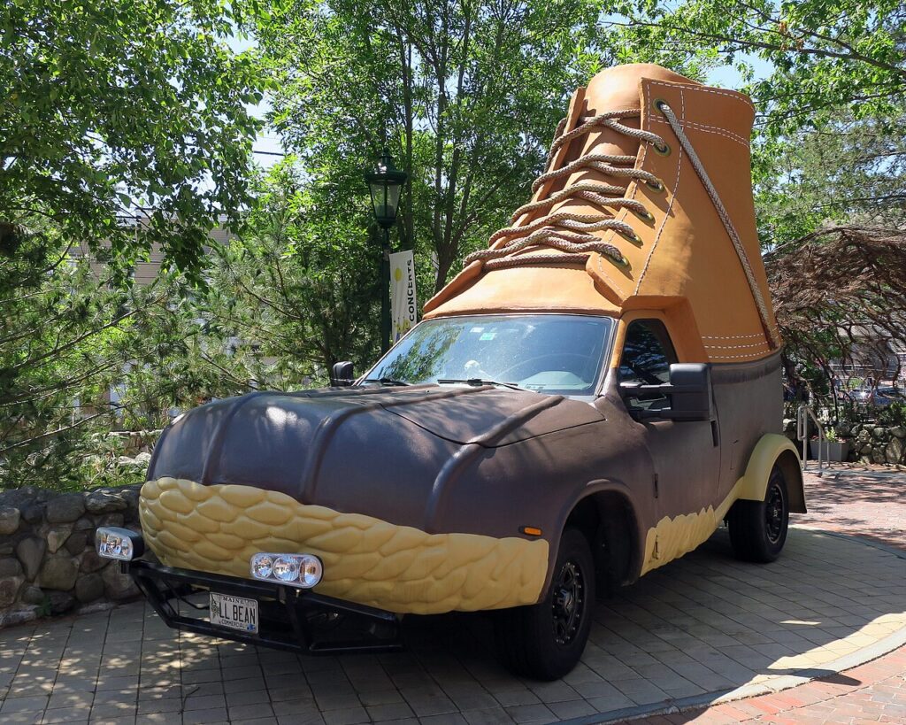 The L.L. Bean Bootmobile, a vehicle custom-built to resemble the famous Maine Hunting Boot.