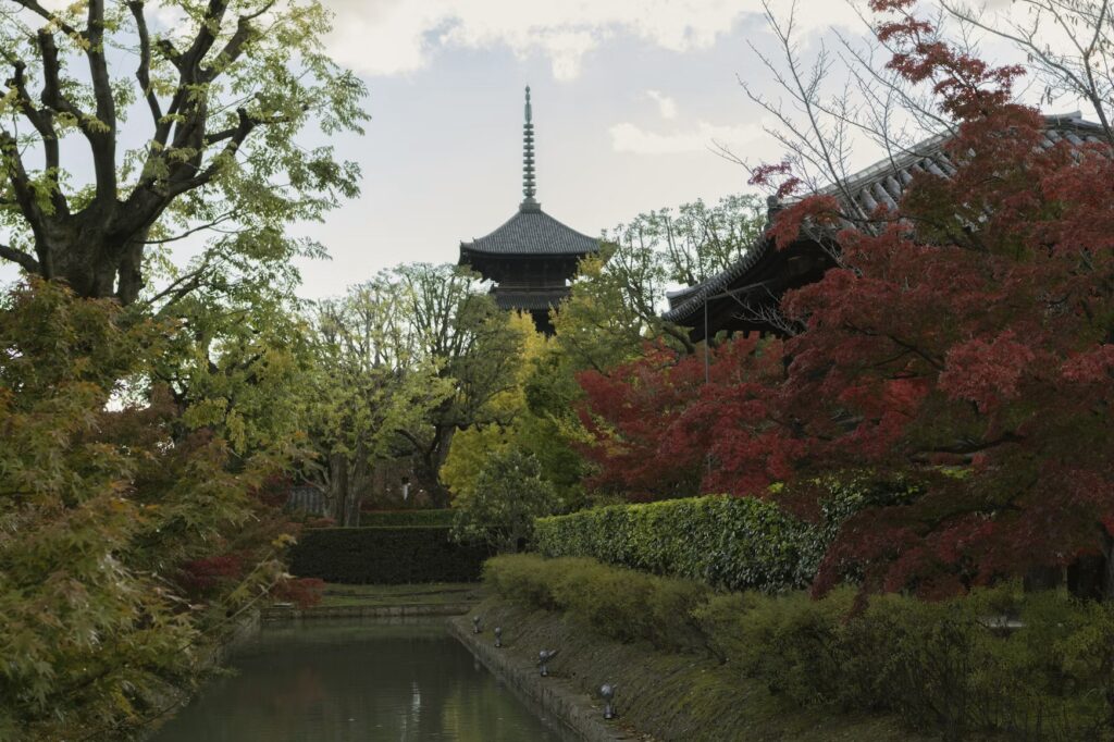 Kyoto temple in fall foliage, highlighting autumn as the sweet spot for traveling to Japan.