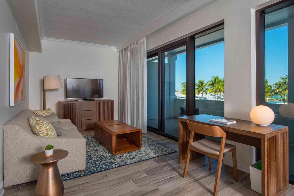Modern villa suite living room at florida inclusive activity resorts.