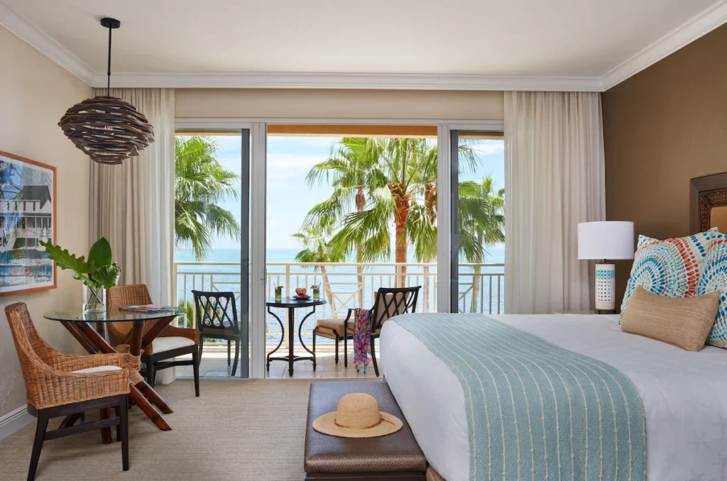 Ocean view king bedroom with balcony at all inclusive places Florida.