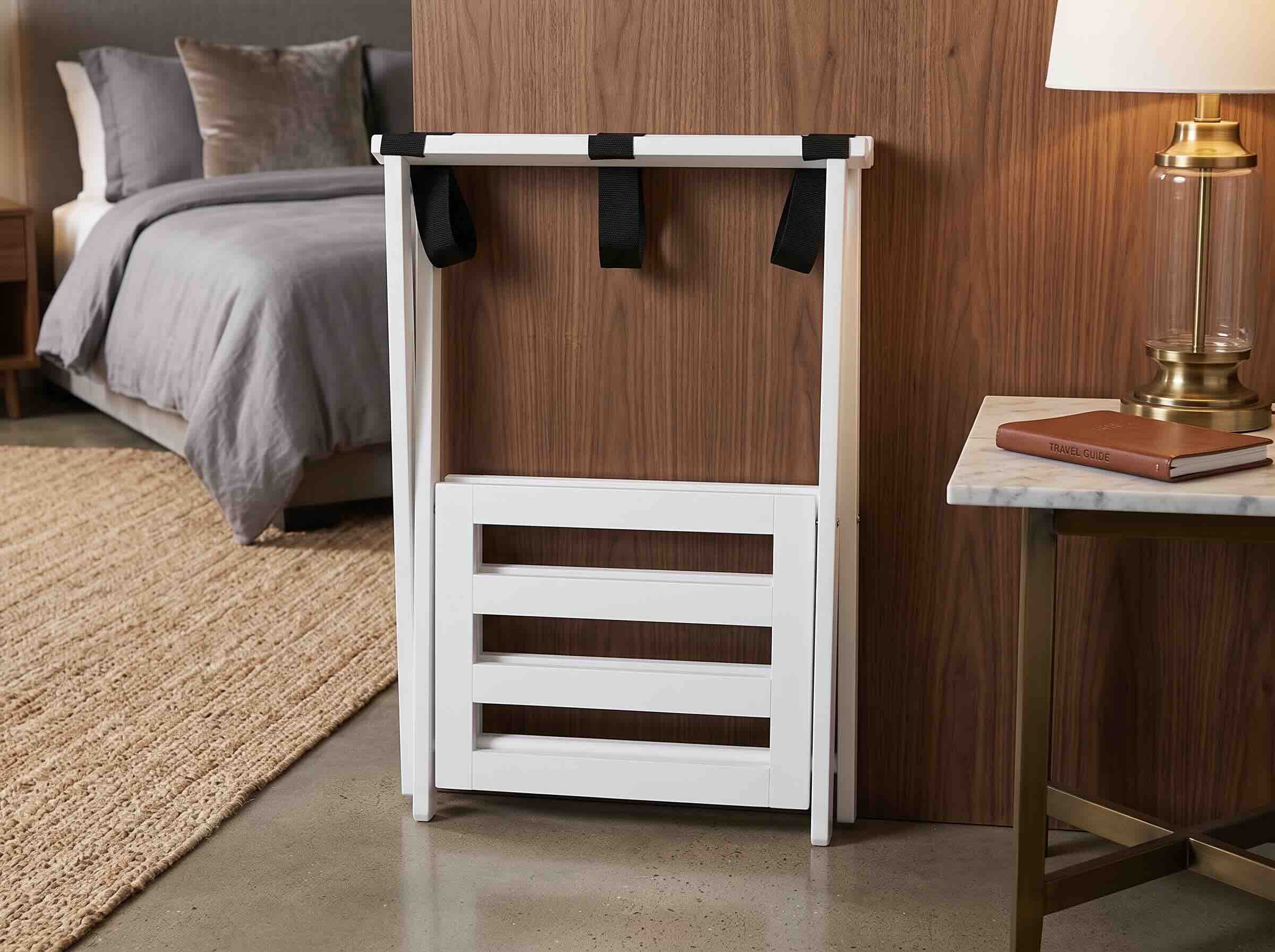 7. Lipper International Folding Luggage Rack
