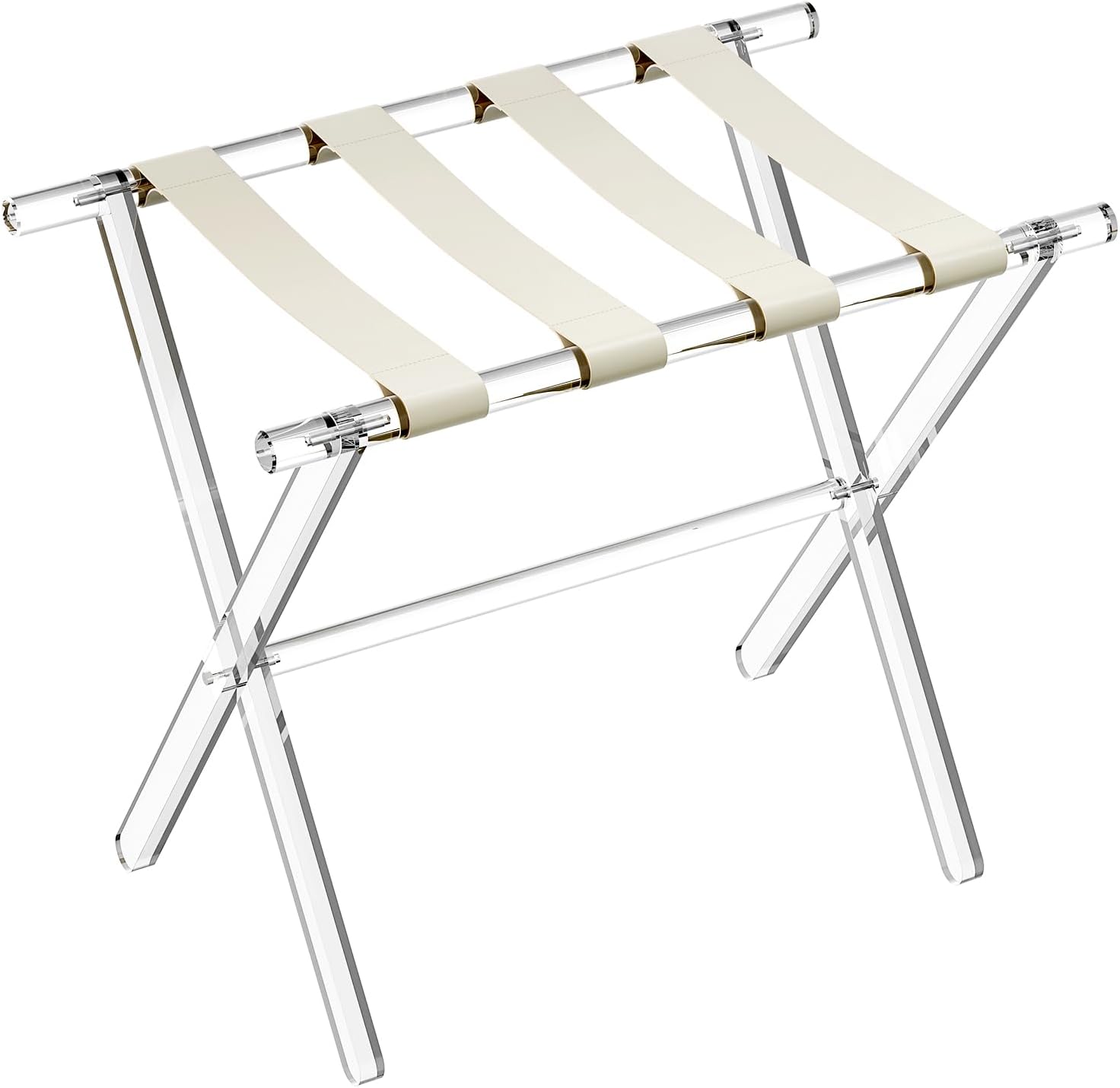 9. Sumerflos Acrylic Luggage Rack