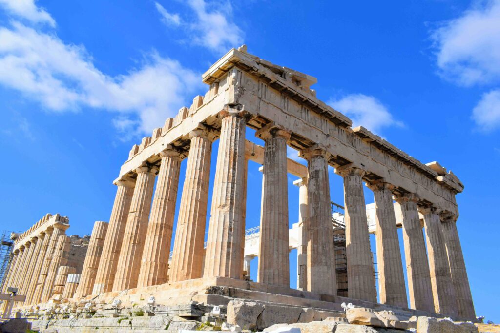 The ancient Parthenon temple on the Acropolis as one of the top places in Greece for travelers.