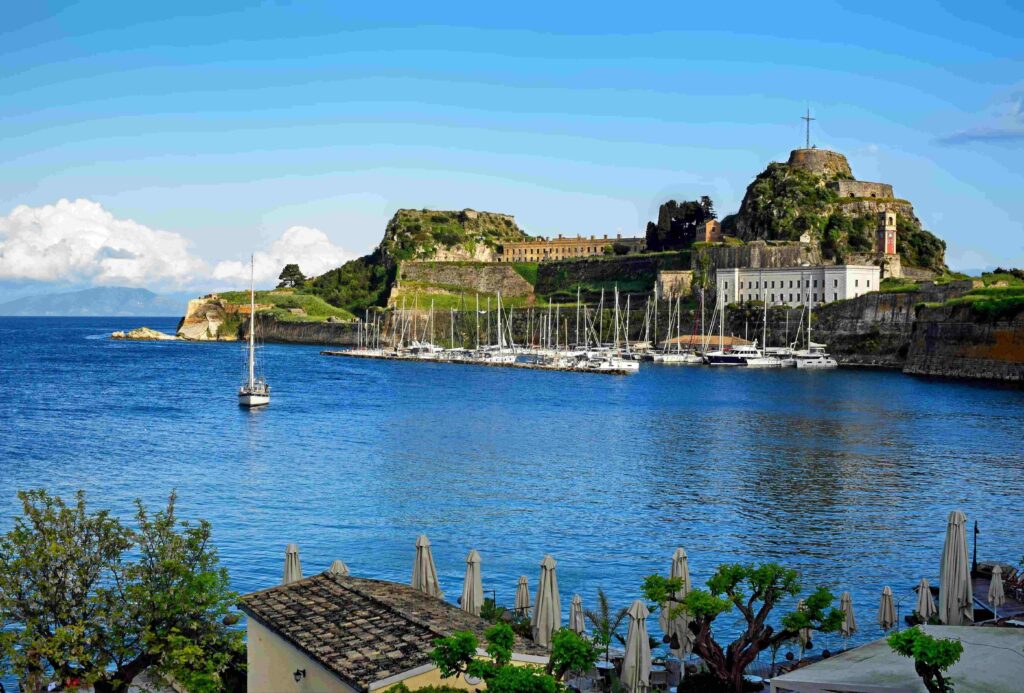Old Fortress of Corfu overlooking blue waters is among the best places in Greece for visitors.