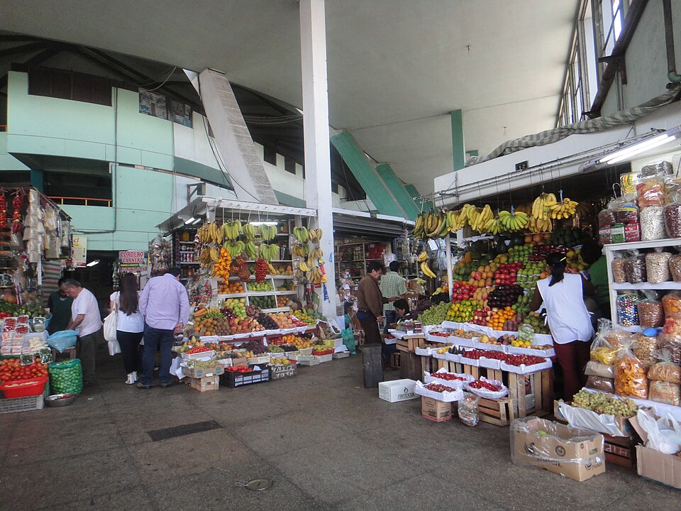 Vibrant fresh fruit stalls inside Mercado Surquillo No 1 for best things to come.