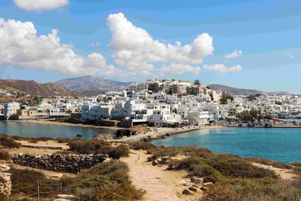 Chora town in Naxos across the bay representing best island destinations Greece options.