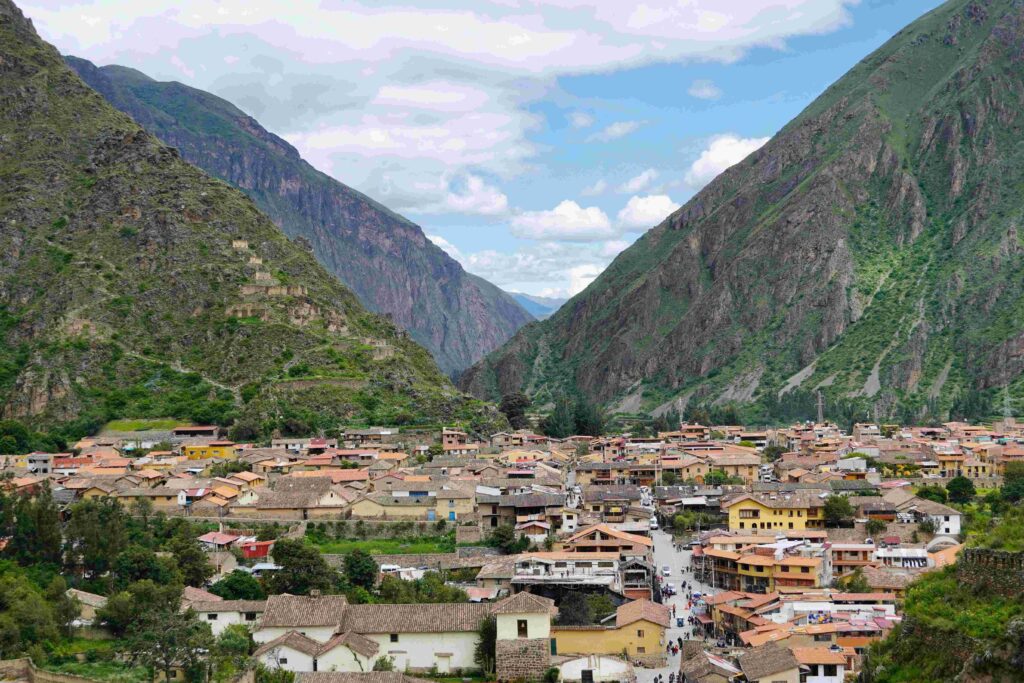 Panoramic view of Ollantaytambo town in Sacred Valley, top things Peru is famous for.